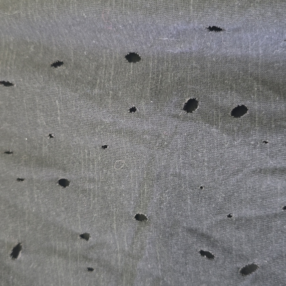 Iris Basic Black Distressed Cold Shoulder Top, Pl… - image 3